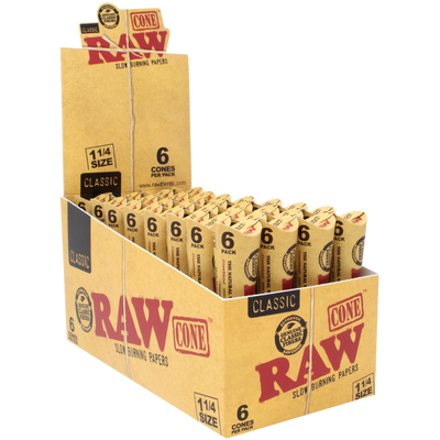 RAW Classic 6pk Pre-Roll 1 ¼ Cones 32bx