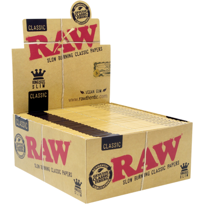 RAW Classic King Size Slim Rolling Papers 50bx