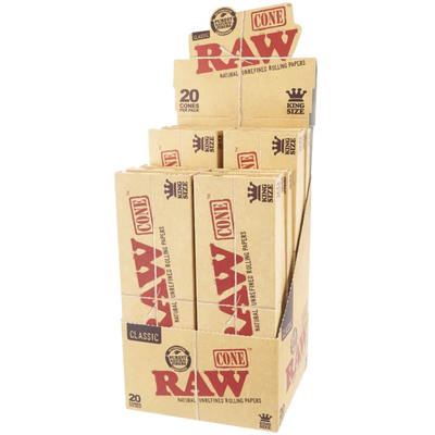 RAW Classic 20pk Pre-Roll King Size Cones 12bx