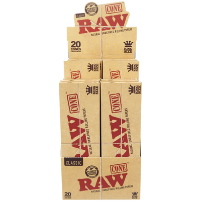 RAW Classic 20pk Pre-Roll King Size Cones 12bx
