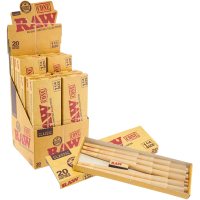 RAW Classic 20pk Pre-Roll 1 ¼ Cones 12bx