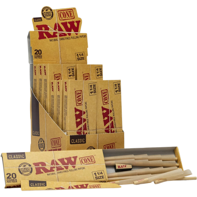 RAW Classic 20pk Pre-Roll 1 ¼ Cones 12bx