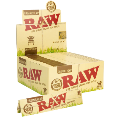 RAW Organic Hemp King Size Slim Rolling Papers 50bx