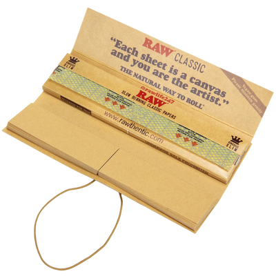 RAW Classic King Size Connoisseur with Tips Rolling Papers 24bx