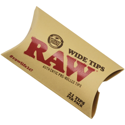 RAW Pre-Rolled 21pk Wide Tips 20bx – $20.00
