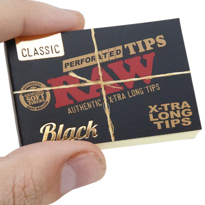 RAW Black Classic Extra Long Perforated Tips 36bx