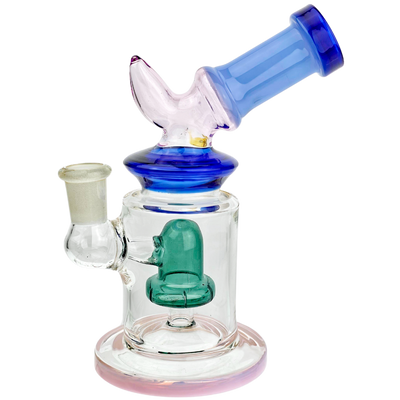 6.5" Multi Color Horn Neck Showerhead Rig - alternate angle