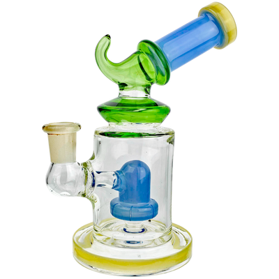6.5" Multi Color Horn Neck Showerhead Rig - close-up view