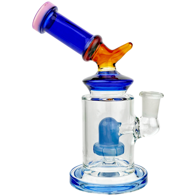 6.5" Multi Color Horn Neck Showerhead Rig - detail view