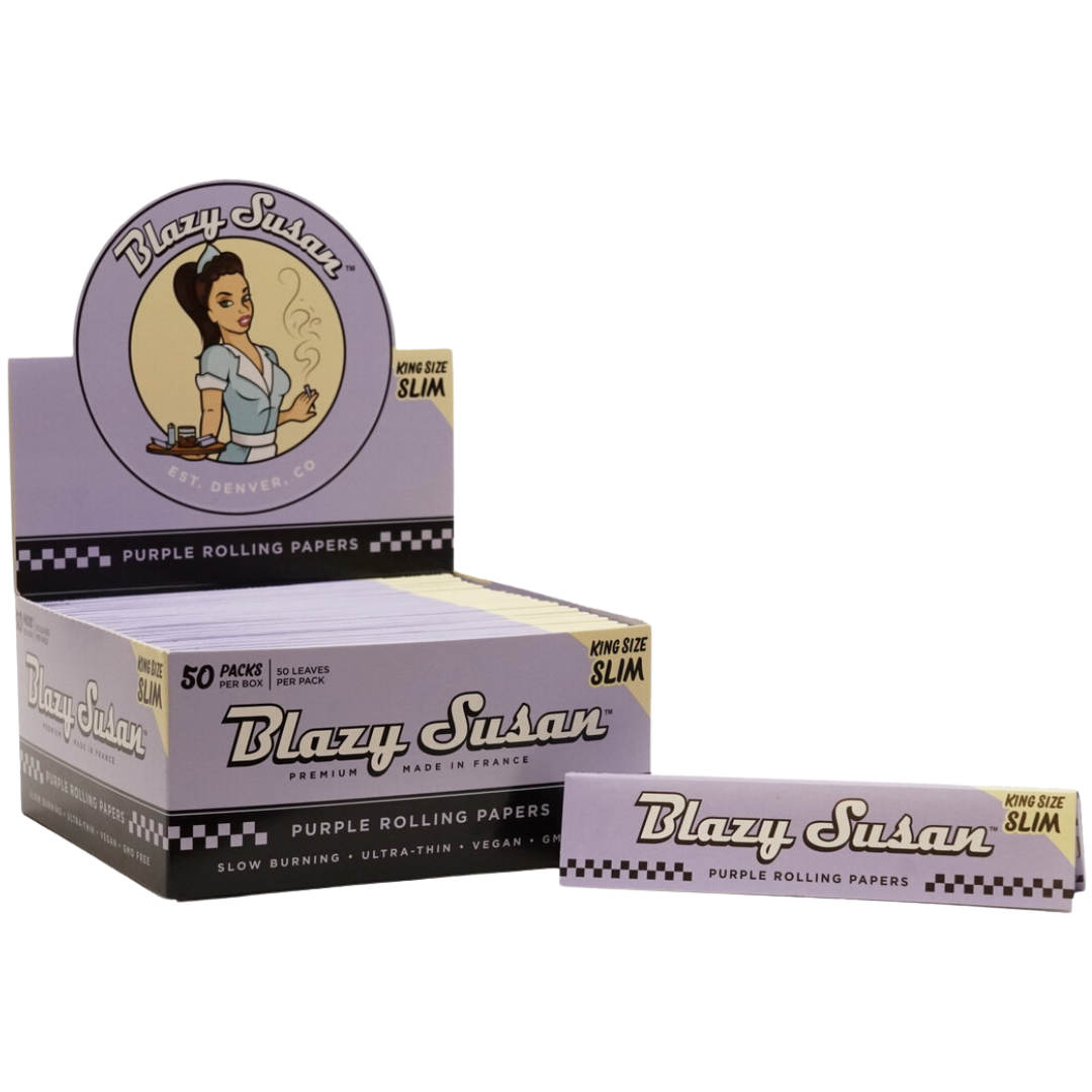 BLAZY SUSAN PURPLE ROLLING PAPERS – KING SIZE SLIM