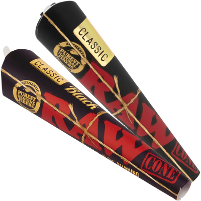 RAW Black 1 ¼ Triangle Scoop Cones 6pk 30bx