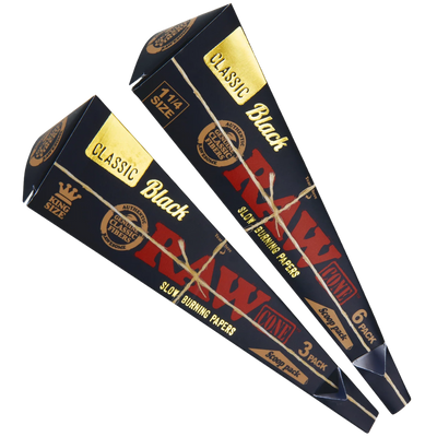 RAW Black King Size Triangle Scoop Cones 3pk 30bx