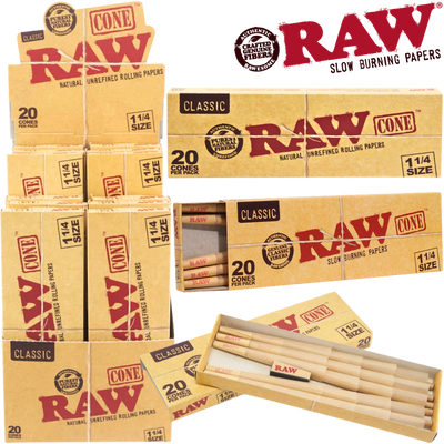 RAW CLASSIC 20PK PRE-ROLL 1 ¼ CONES 12BX
