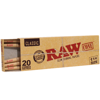 RAW Classic 20pk Pre-Roll 1 ¼ Cones 12bx