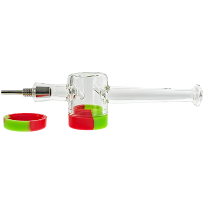 3.5″ Clear Reclaim Nectar Straw with quartz tip, clip and silicone reclaim puck