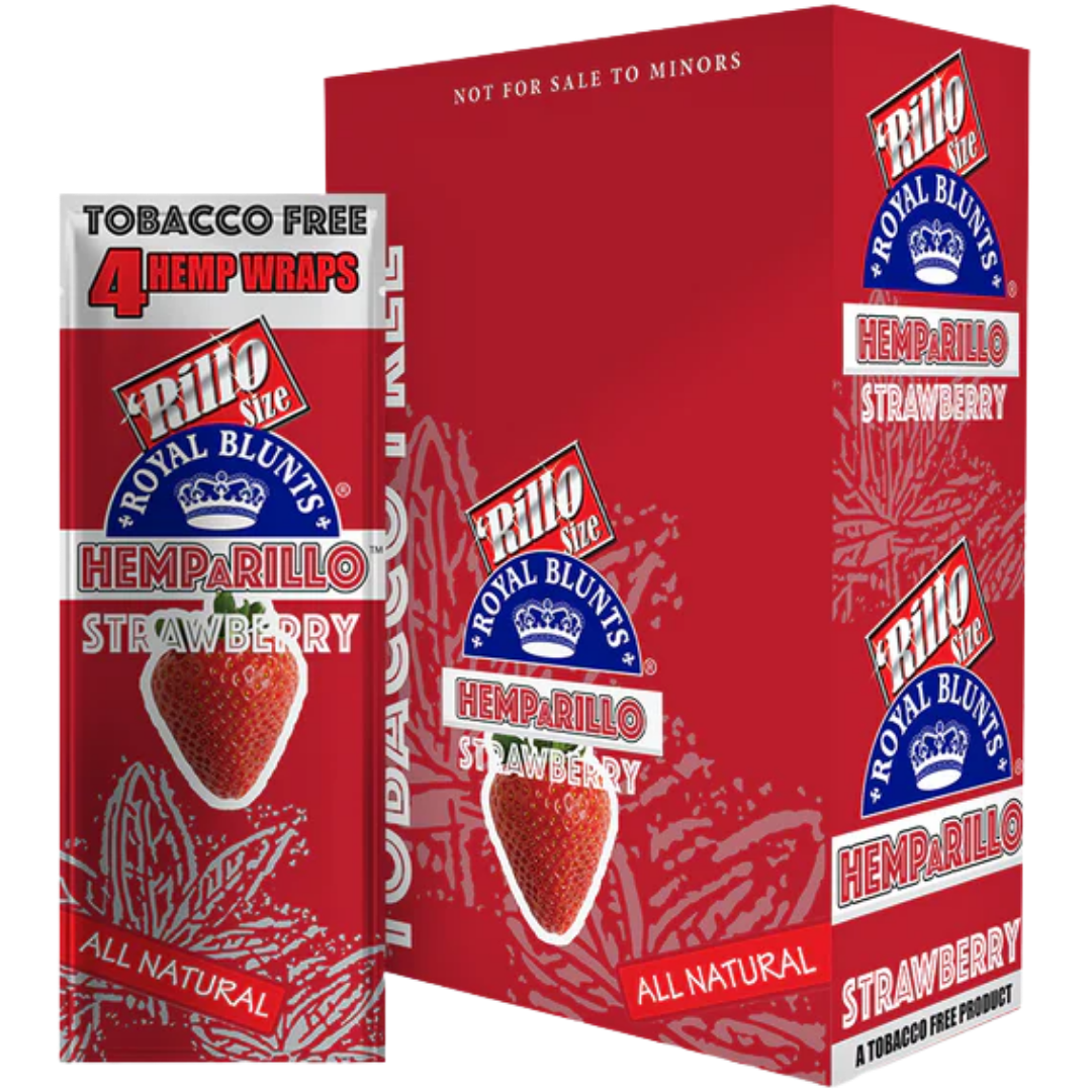 Royal Blunts Hemparillo All Natural (4 Wraps) - Strawberry - 1 Box