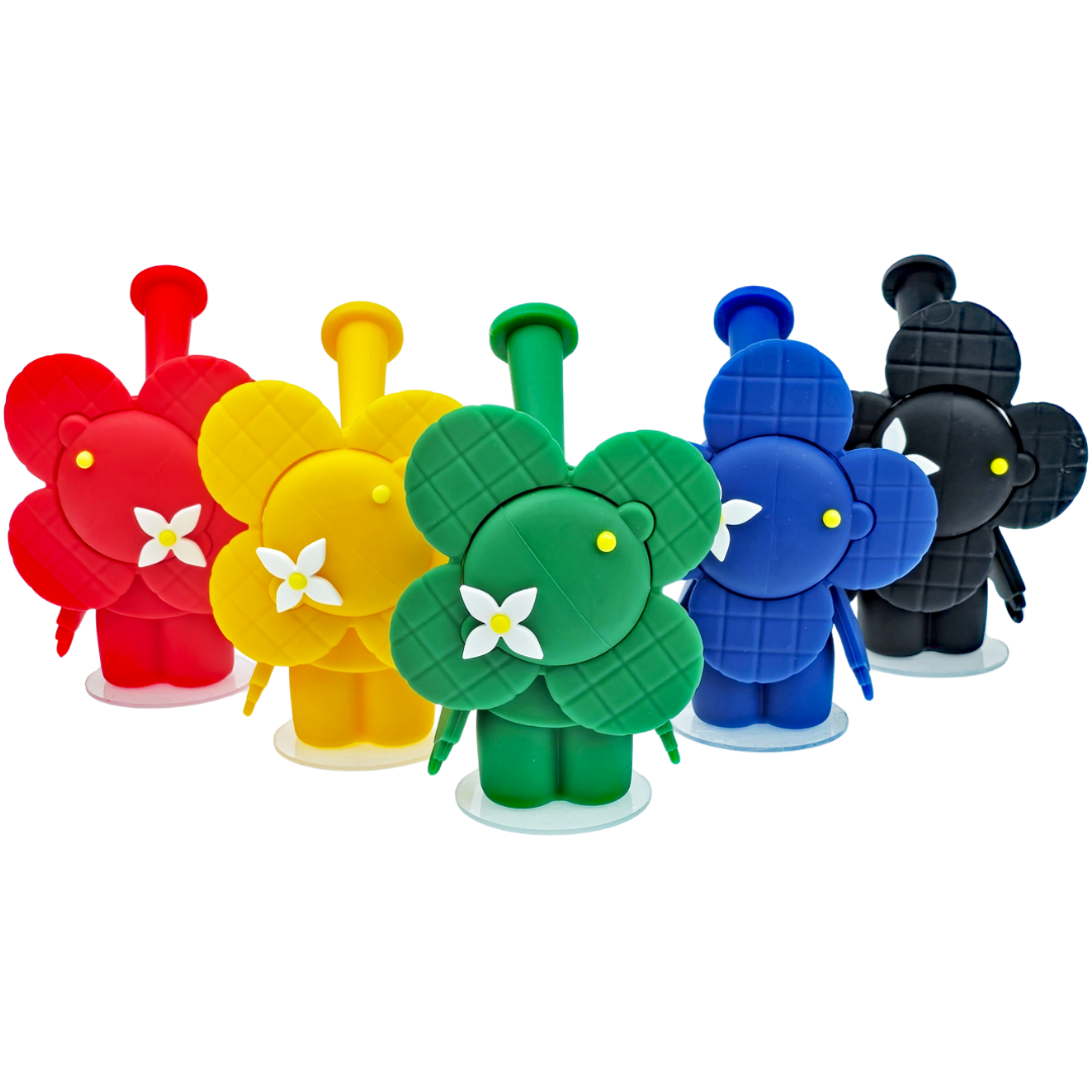 5" Silicone Standing Flower Guy Bong - product photo