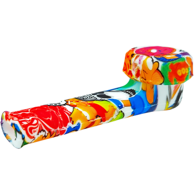 3.5″ Silicone Decal Hand Pipe w/ Metal Bowl & Lid – 20ct Display
