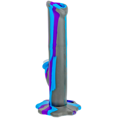 10" Silicone Suction Lighter Straight Bong