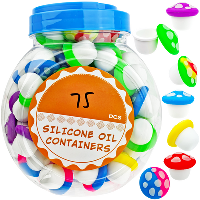 Silicone Mushroom Puck 75 Pack w/ Display Jar - main product photo