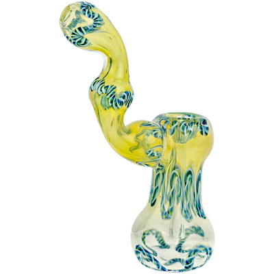 6" Twisted Cane Fume Bubbler - alternate angle