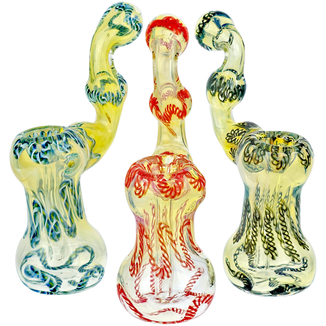 6″ TWISTED CANE FUME BUBBLER