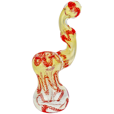 6" Twisted Cane Fume Bubbler - detail view