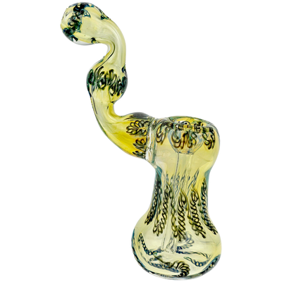 6" Twisted Cane Fume Bubbler - close-up view