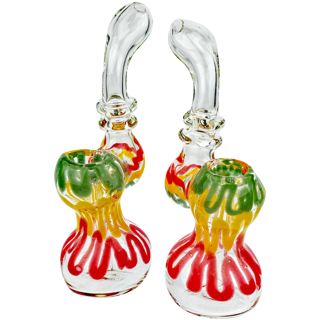6″ DOUBLE MARIA RASTA SCRIBBLE BUBBLER