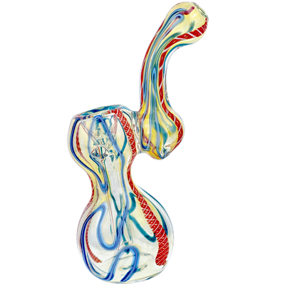 5" Twisted & Color Cane Fume Bubbler - alternate angle