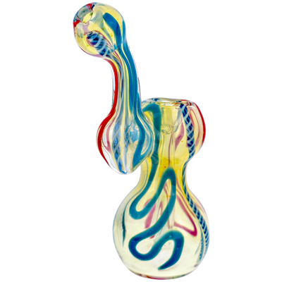 5" Twisted & Color Cane Fume Bubbler - detail view