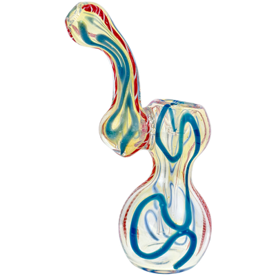 5" Twisted & Color Cane Fume Bubbler - close-up view