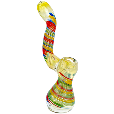 6" Rasta Swirl Bubbler - detail view