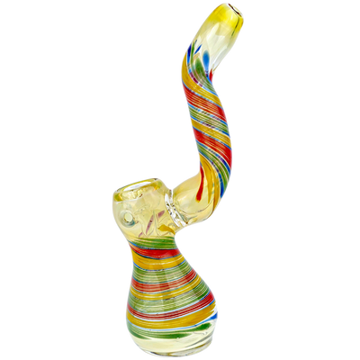 6" Rasta Swirl Bubbler - close-up view