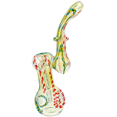 7" Two-Tone Twisted Cane Bubbler