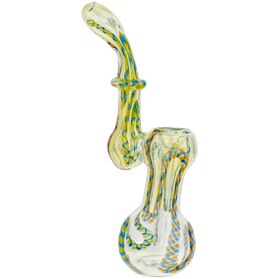 7″ Two-Tone Twisted Cane Bubbler