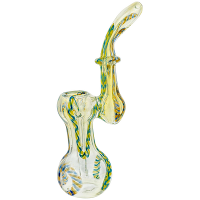 7" Two-Tone Twisted Cane Bubbler