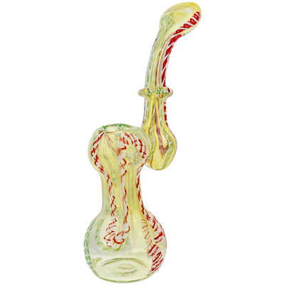 7" Two-Tone Twisted Cane Bubbler