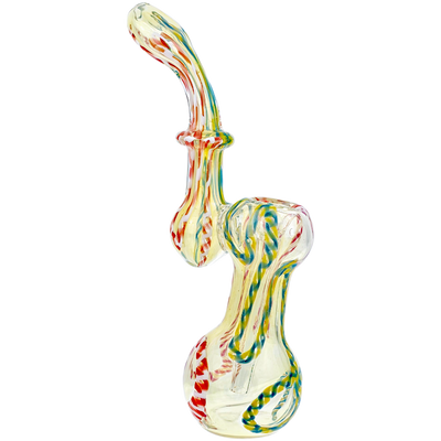 7" Two-Tone Twisted Cane Bubbler