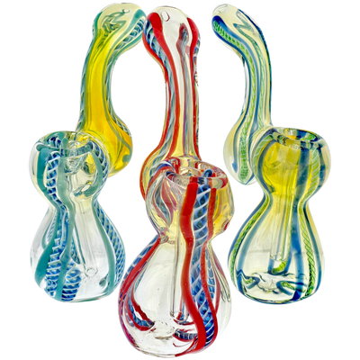 6″ TWO-TONE TWIST CANE FUME ACCENT BUBBLER