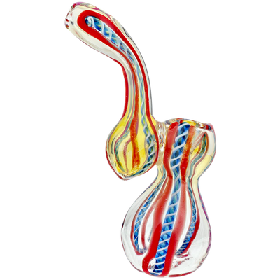 6" Two-Tone Twist Cane Fume Accent Bubbler - detail view