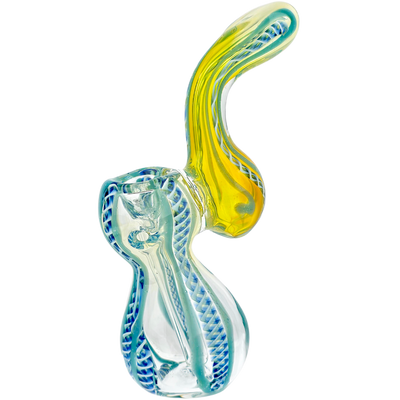 6" Two-Tone Twist Cane Fume Accent Bubbler - alternate angle