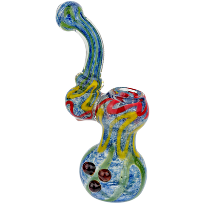 5.5″ Blue Frit Rasta Scribble Bubbler