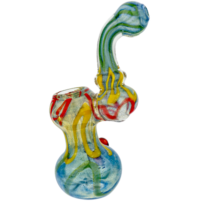 5.5″ Blue Frit Rasta Scribble Bubbler
