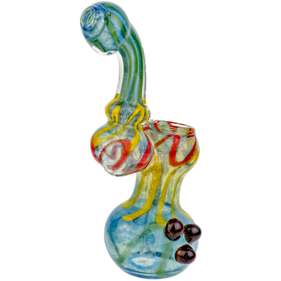 5.5″ Blue Frit Rasta Scribble Bubbler