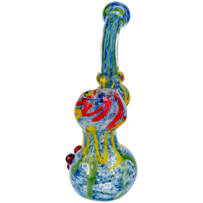 5.5″ Blue Frit Rasta Scribble Bubbler