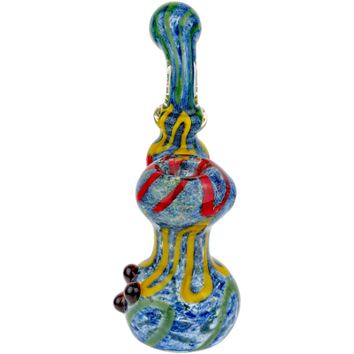 5.5″ Blue Frit Rasta Scribble Bubbler