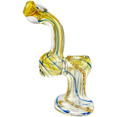 4″ Fume Color Linework Glass Bubbler