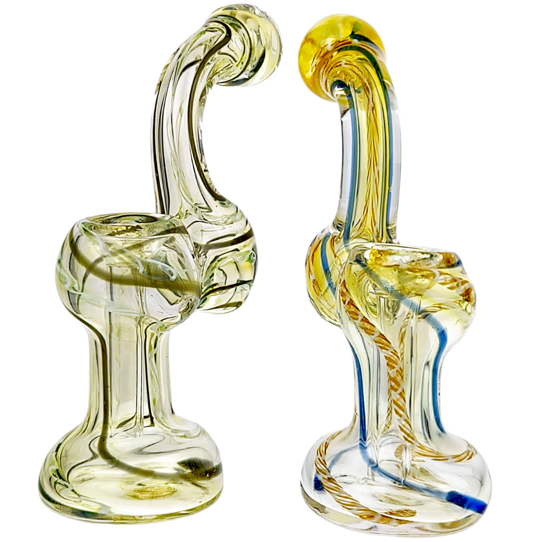 4″ FUME COLOR LINEWORK GLASS BUBBLER