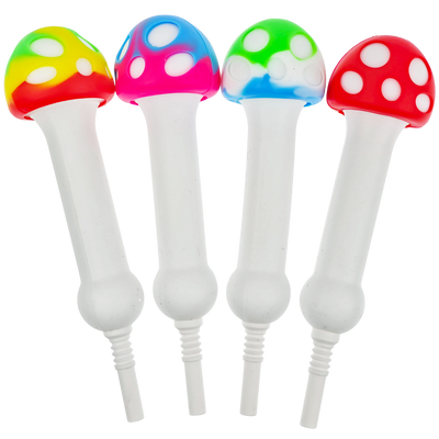 4" Silicone Mushroom Nectar Straw